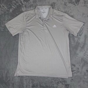 Adidas Golf Polo Performance Short Sleeve Lightweight Mens Large Gray Stretch